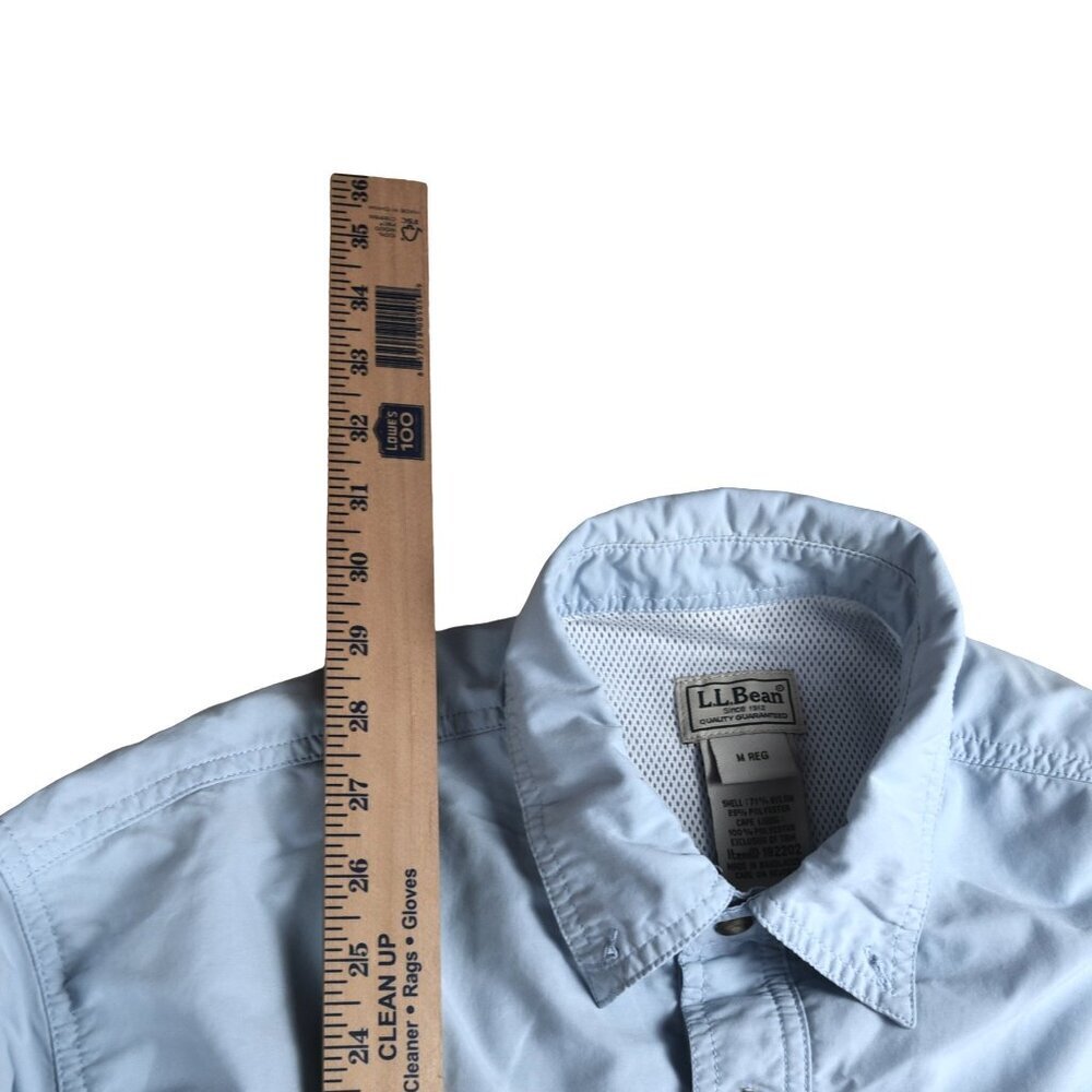 LL BEAN Men's Long Sleeve Fishing Hiking Vented Shirt Sky Blue Size Medium - Picture 5 of 8